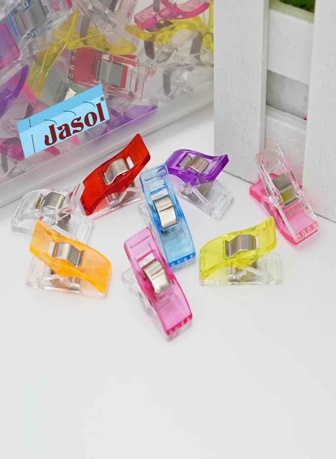 Jasol 50 Pcs Sewing Clips Multi-Color for Sewing Craft Clamps Crochet and Knitting All Purpose for Quilting Binding Clips Fabric Clips Blinder Clips Photo Hanging Clips, Multicolered - Image 2